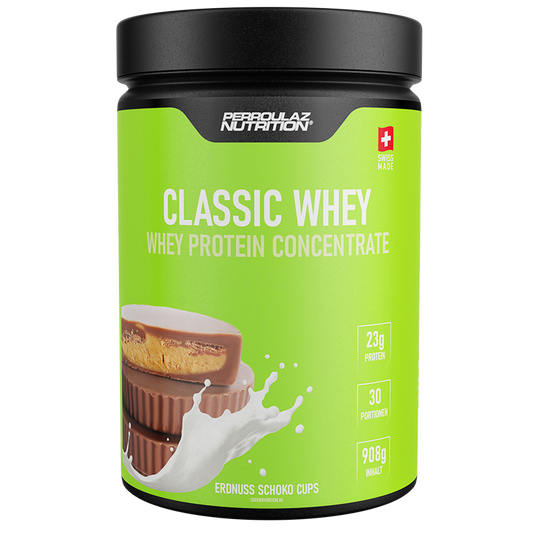 Classic Whey Proteinpulver Perroulaz Nutrition® Erdnuss Schoko Cups