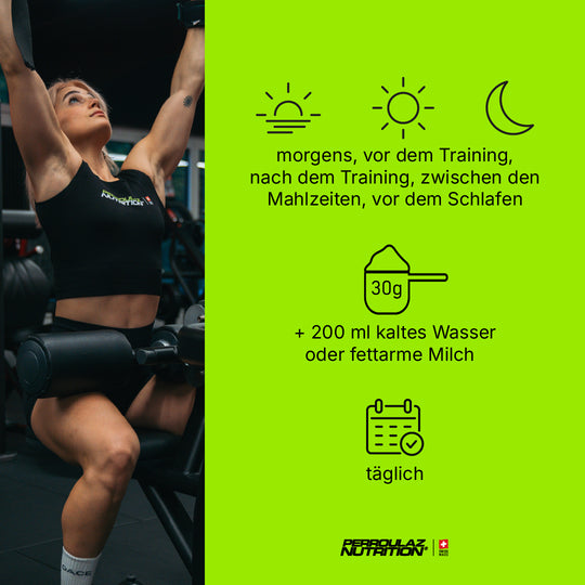 Perroulaz Nutrition Einnahme Guide Classic Whey proteinpulver#geschmack_weisse-schokolade