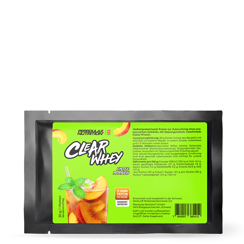 Perroulaz Nutrition Clear Whey proteinpulver#geschmack_eistee-pfirsich_30g