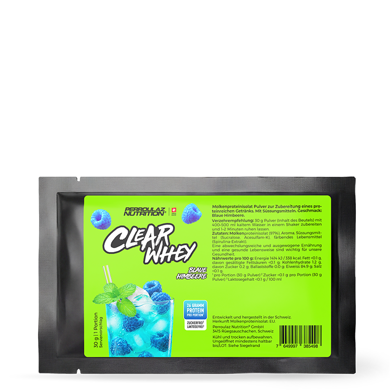 Perroulaz Nutrition Clear Whey proteinpulver#geschmack_blaue-himbeere_30g