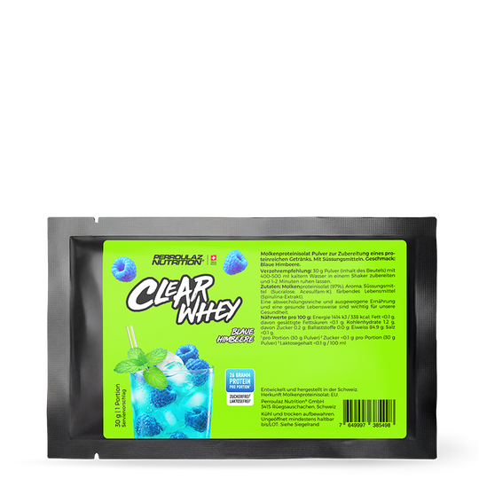 Perroulaz Nutrition Clear Whey proteinpulver#geschmack_blaue-himbeere_30g